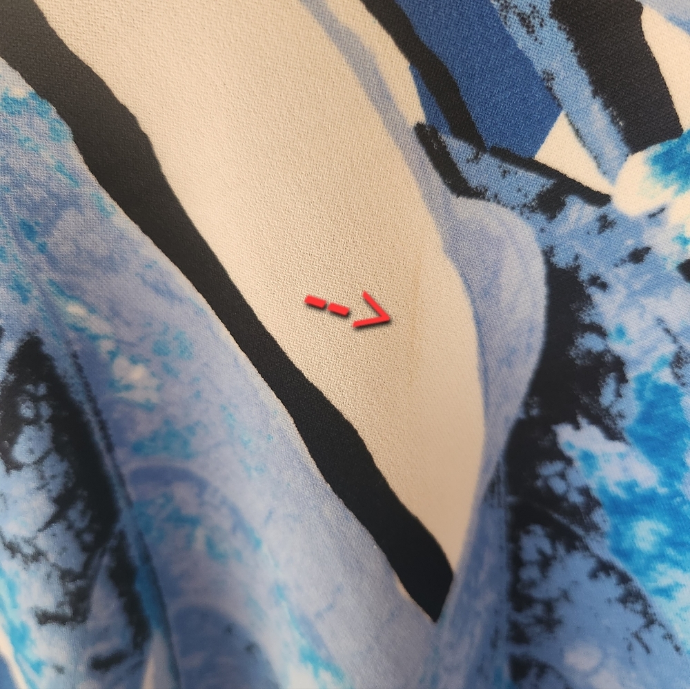 Anne Klein- Blue Floral Dress (Size 6) - Picture 7 of 7